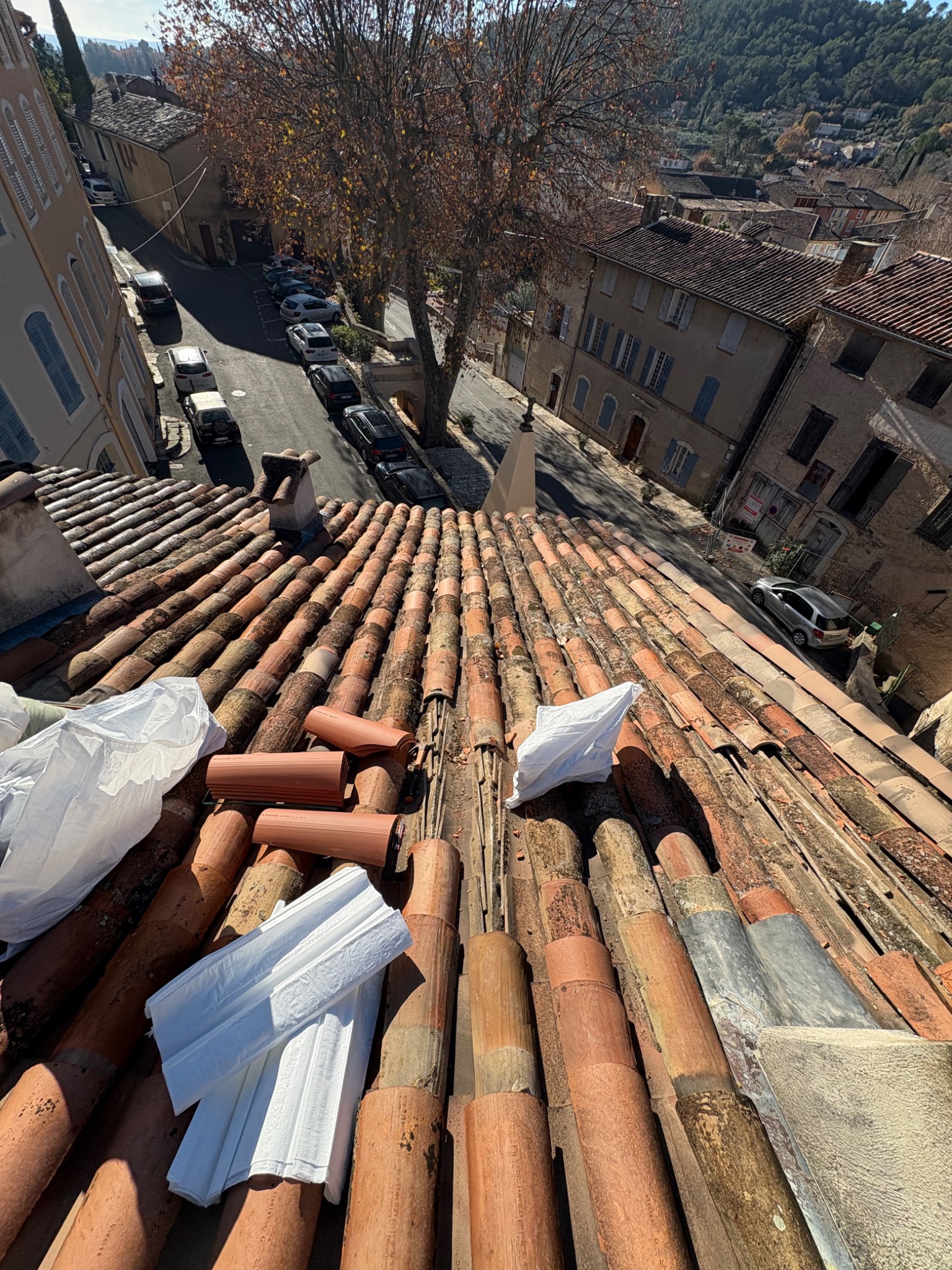 Préparation chantier de toiture