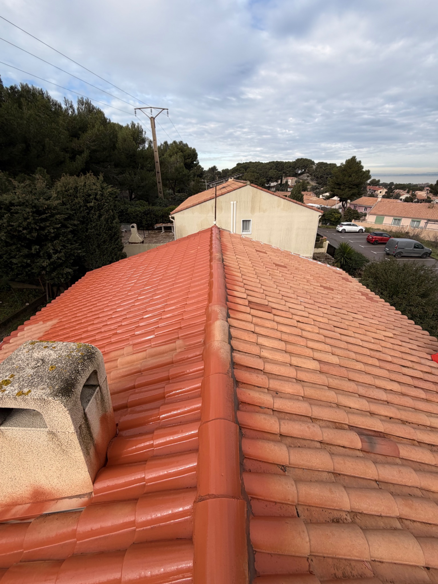 Toiture après hydrofuge